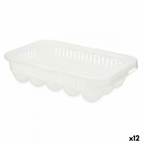 Æggeholder Kinvara - hvid gennemsigtig plastik, 12 stk. (17,5 × 7 × 28,5 cm)