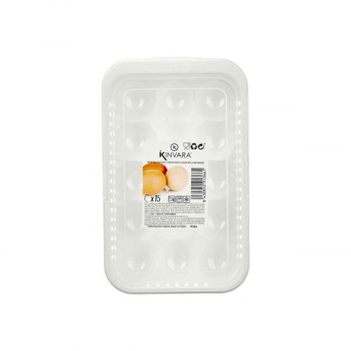 Æggeholder Kinvara - hvid gennemsigtig plastik, 12 stk. (17,5 × 7 × 28,5 cm)