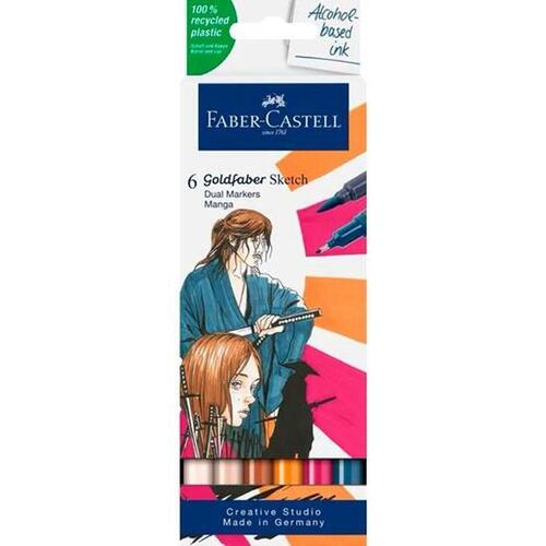 Sæt med Fiberpenne Faber-Castell Goldfaber Sketch - Manga Dobbelt 6 Dele