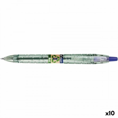 Pilot Ecoball kuglepen - blå, 1,0 mm, 10 stk. (genbrugt plastik)