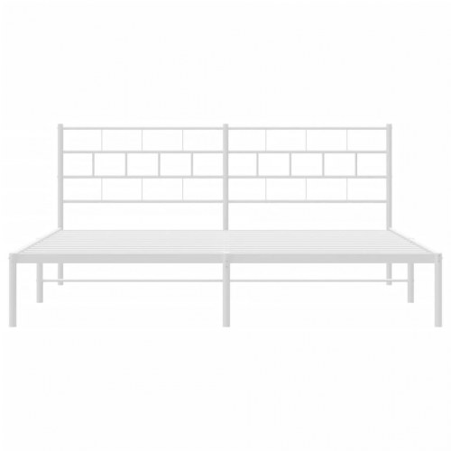 Sengeramme med sengegavl 180x200 cm - metal, hvid