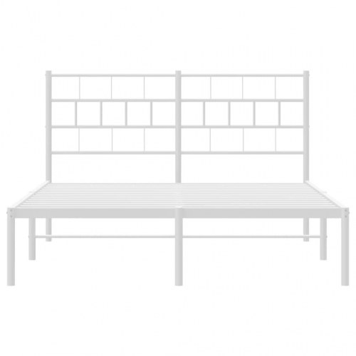 Sengeramme med sengegavl 160x200 cm metal hvid