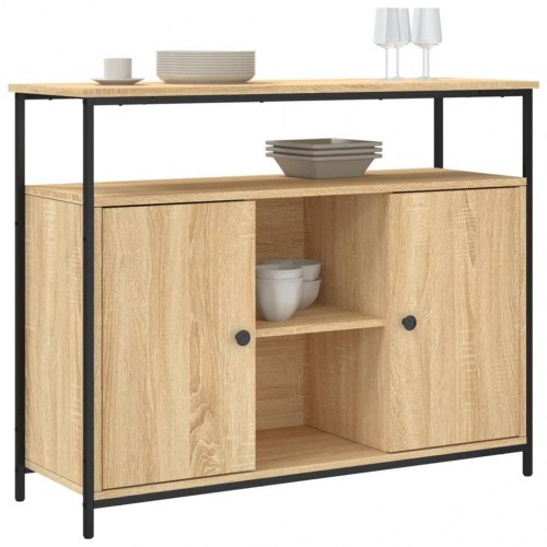 Skænk i sonoma eg 100 × 35 × 80 cm - konstrueret træ