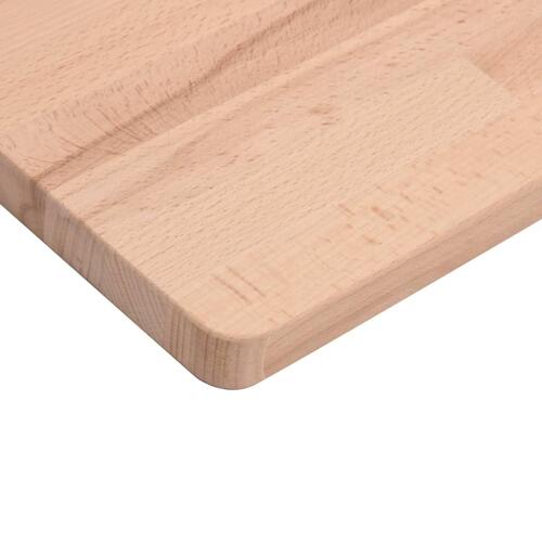 Bordplade til badeværelse 80x40x1,5 cm ubehandlet massiv bøg