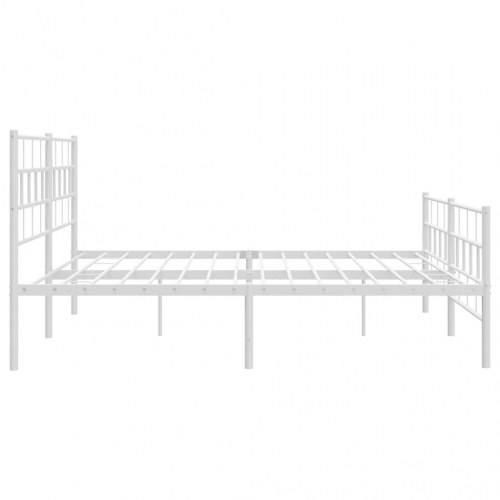 Sengeramme med sengegavl og fodgærde 180x200 cm metal hvid