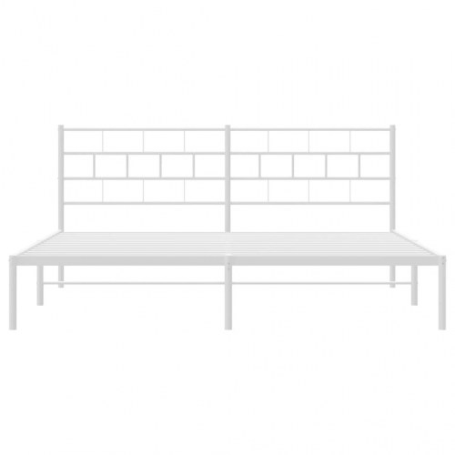 Sengeramme med sengegavl 193×203 cm - metal, hvid