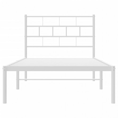 Sengeramme med sengegavl 100x200 cm metal hvid
