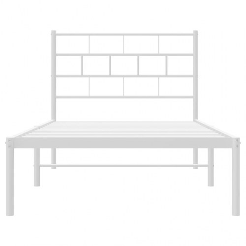 Sengeramme med sengegavl 90x200 cm metal hvid