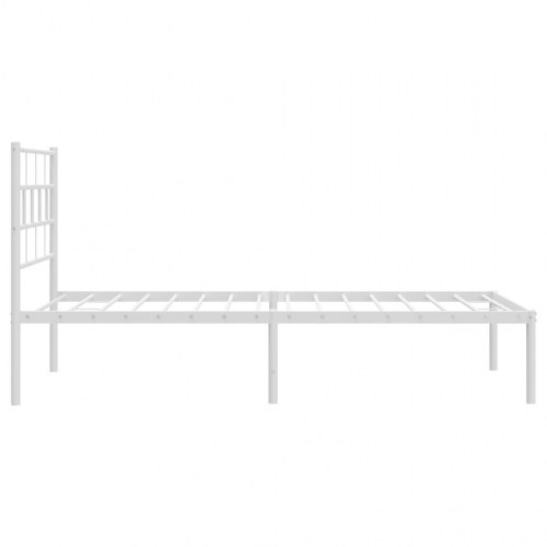 Sengeramme med sengegavl 80×200 cm - metal, hvid