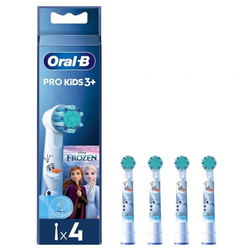 Oral-B Pro Kids tandbørstehoveder EB10 Frozen II, blå/hvid - 4 stk.