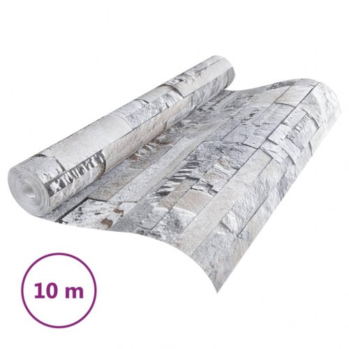 3D-tapet 10x0,53 m sten-look ikke-vævet grå og brun