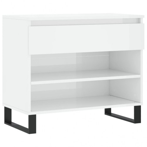 Skoreol 70×36×60 cm - hvid højglans med metalben