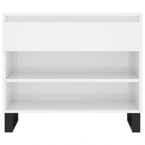 Skoreol 70×36×60 cm - hvid højglans med metalben