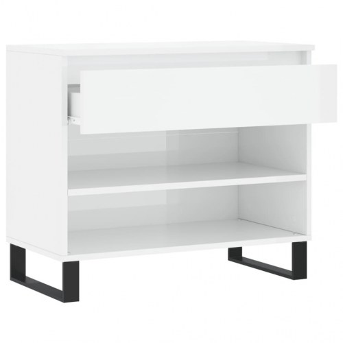 Skoreol 70×36×60 cm - hvid højglans med metalben