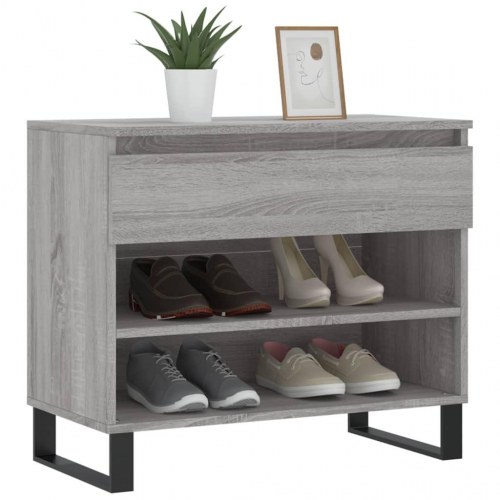 Skoskab 70x36x60 cm i konstrueret træ - grå sonoma-eg