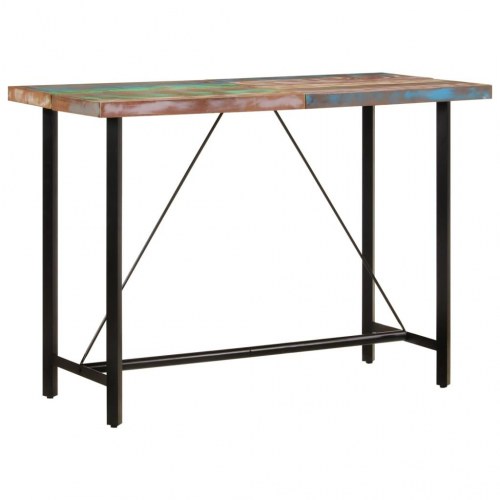 Barbord 150 × 70 × 107 cm i massivt genbrugstræ med jernstel