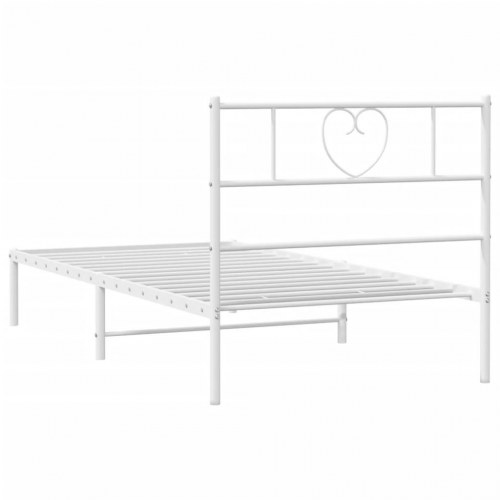 Sengeramme med sengegavl i metal 107x203 cm - hvid