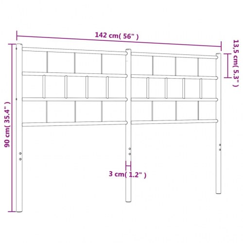 Udskiftningsgavl i metal 135 cm - hvid