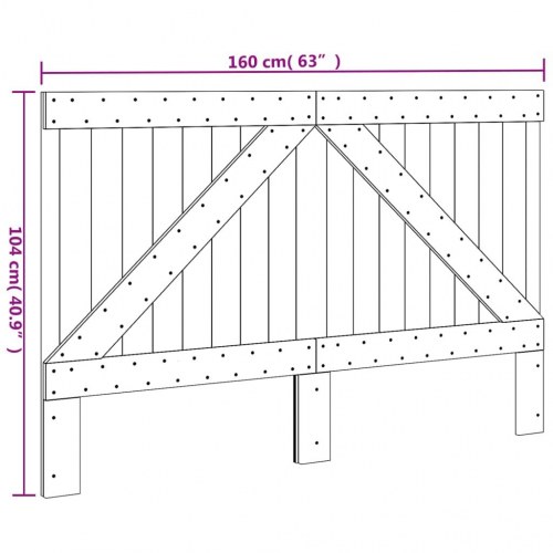 Sengegavl 160x104 cm massivt fyrretræ