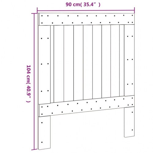 Sengegavl 90 x 104 cm i massivt fyrretræ