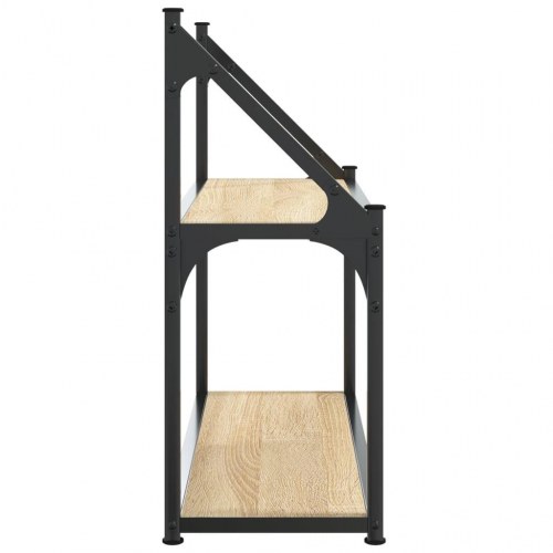 Vægreol med 2 hylder i sonoma-eg - 60×21×51 cm, konstrueret træ og stål