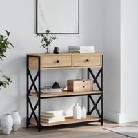 Konsolbord 75x28x75 cm konstrueret træ sonoma-eg