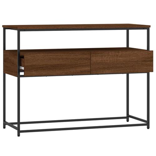 Konsolbord 100x40x75 cm konstrueret træ brun egetræsfarve