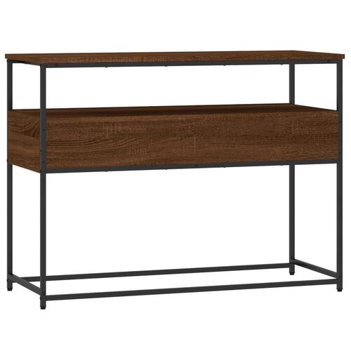 Konsolbord 100x40x75 cm konstrueret træ brun egetræsfarve