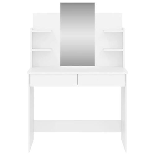 Makeupbord med spejl 96x39x142 cm hvid
