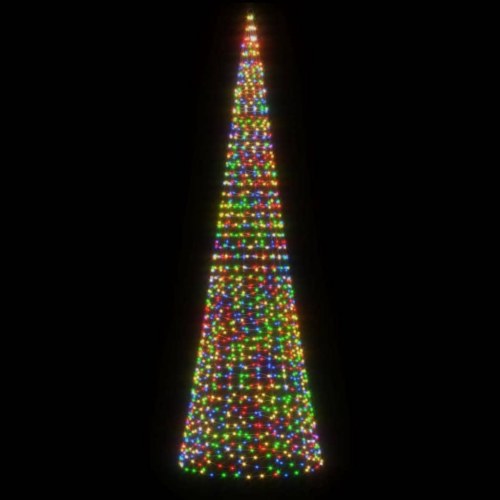 LED-juletræ til flagstang - 1534 LED’er, 500 cm, flerfarvet