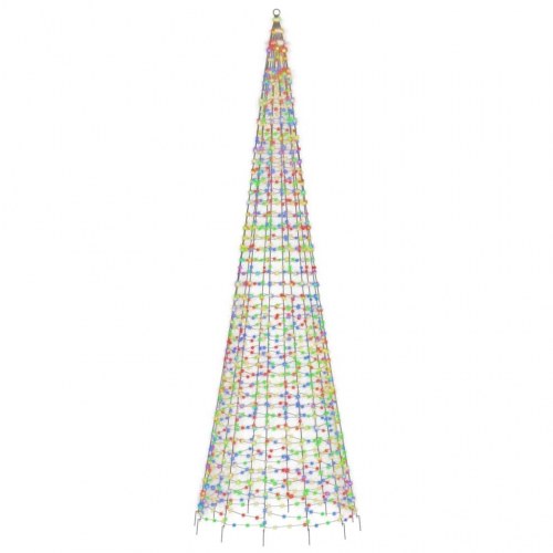 LED-juletræ til flagstang - 1534 LED’er, 500 cm, flerfarvet