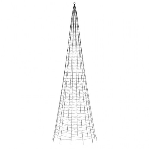 LED-juletræ til flagstang - 1534 LED’er, 500 cm, flerfarvet