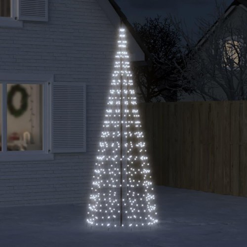 LED-juletræ til flagstang - 550 LED, 300 cm, koldt hvidt lys