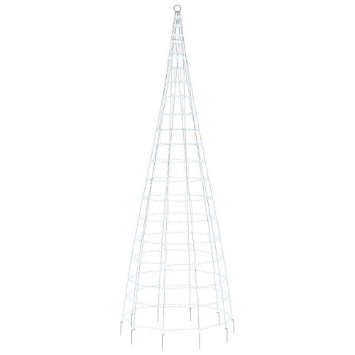 LED-juletræ til flagstang - 550 LED, 300 cm, koldt hvidt lys