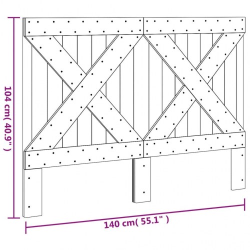 Sengegavl 140x104 cm i massivt fyrretræ - rustikt udtryk