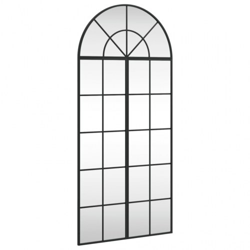 Vægspejl 60×130 cm - buet design i sort jern