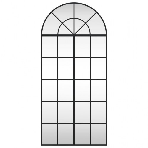 Vægspejl 60×130 cm - buet design i sort jern