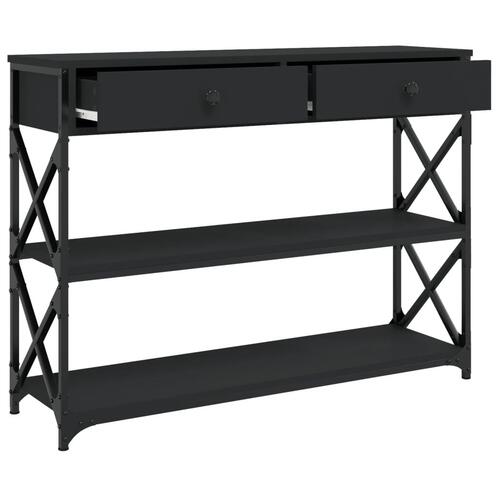 Konsolbord 100x28x75 cm konstrueret træ sort