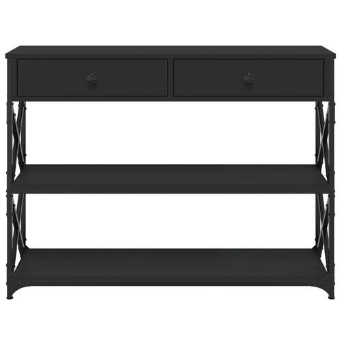 Konsolbord 100x28x75 cm konstrueret træ sort