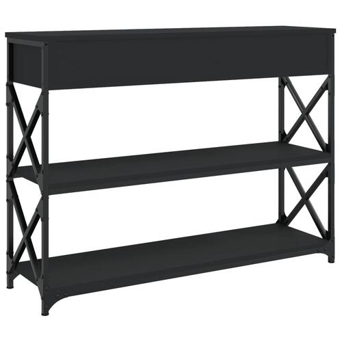 Konsolbord 100x28x75 cm konstrueret træ sort