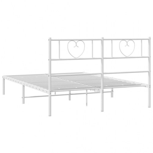 Sengeramme med sengegavl 120x190 cm metal hvid