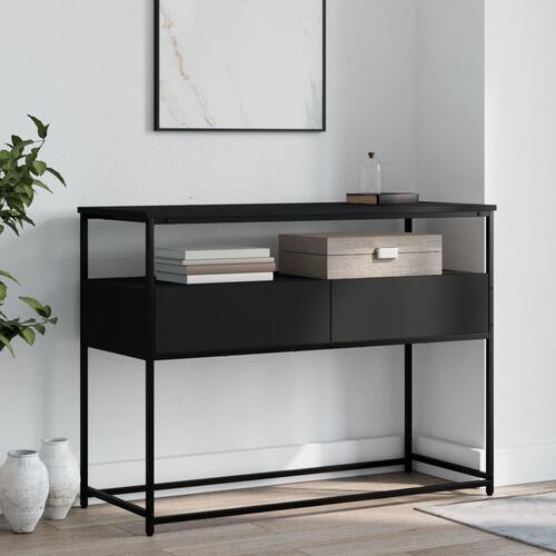 Konsolbord 100x40x75 cm konstrueret træ sort
