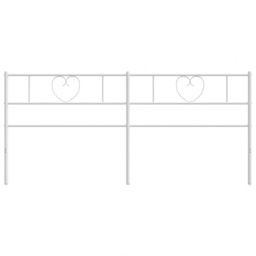Sengegavl i metal 193 cm - hvid