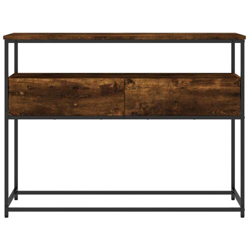 Konsolbord 100x40x75 cm konstrueret træ røget egetræsfarve