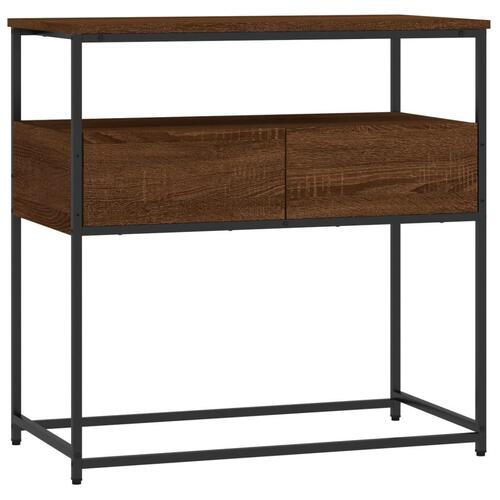 Konsolbord 75x40x75 cm konstrueret træ brun egetræsfarve