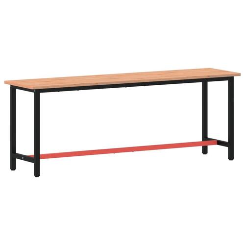 Arbejdsbænk 220x55x81,5 cm massivt bøgetræ og metal