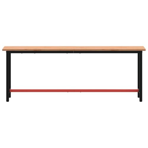 Arbejdsbænk 220x55x81,5 cm massivt bøgetræ og metal