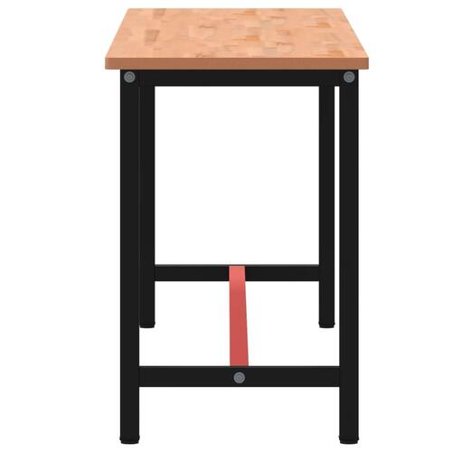 Arbejdsbænk 220x55x81,5 cm massivt bøgetræ og metal