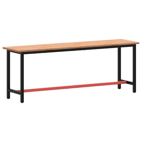 Arbejdsbænk 220x55x81,5 cm massivt bøgetræ og metal