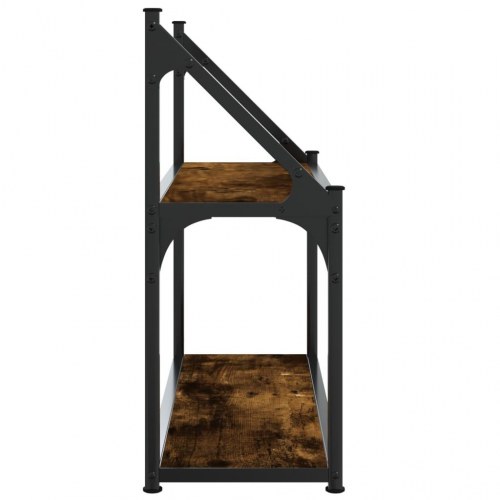 Vægreol med 2 hylder - 60×21×51 cm - konstrueret træ i røget eg